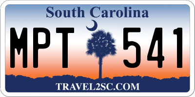 SC license plate MPT541