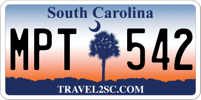 SC license plate MPT542