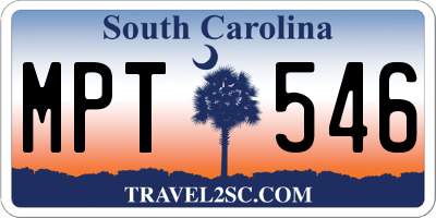 SC license plate MPT546