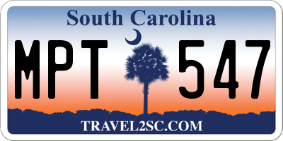 SC license plate MPT547