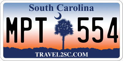 SC license plate MPT554