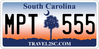 SC license plate MPT555