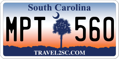 SC license plate MPT560