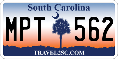 SC license plate MPT562