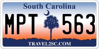 SC license plate MPT563
