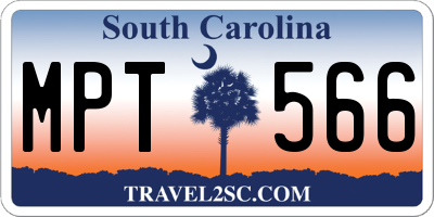 SC license plate MPT566