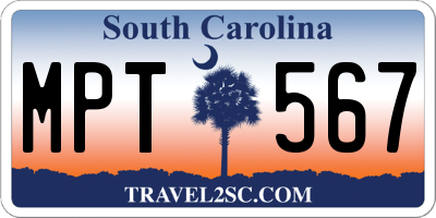SC license plate MPT567