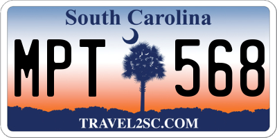 SC license plate MPT568