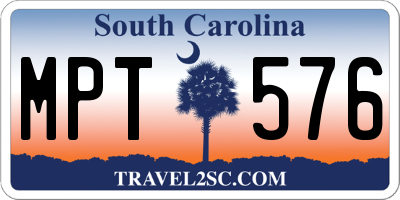 SC license plate MPT576