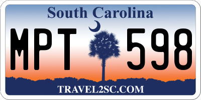 SC license plate MPT598
