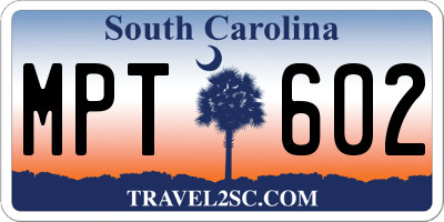 SC license plate MPT602