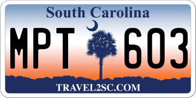 SC license plate MPT603