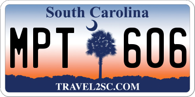 SC license plate MPT606
