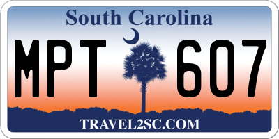 SC license plate MPT607