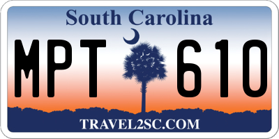 SC license plate MPT610
