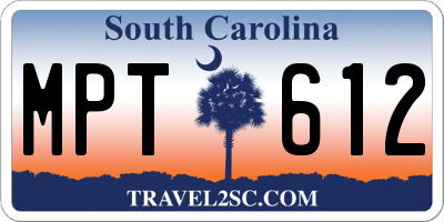 SC license plate MPT612