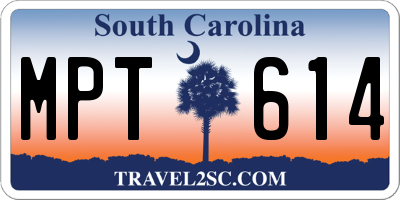 SC license plate MPT614