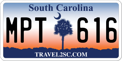 SC license plate MPT616