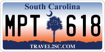 SC license plate MPT618
