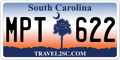 SC license plate MPT622