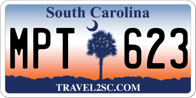 SC license plate MPT623