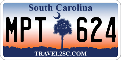 SC license plate MPT624