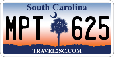 SC license plate MPT625