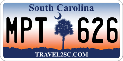 SC license plate MPT626