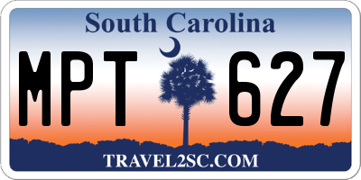 SC license plate MPT627