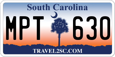 SC license plate MPT630