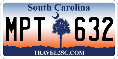 SC license plate MPT632