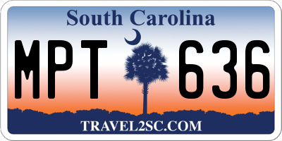 SC license plate MPT636