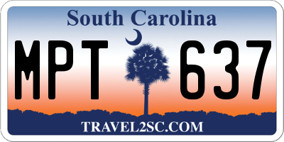 SC license plate MPT637