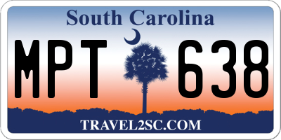SC license plate MPT638
