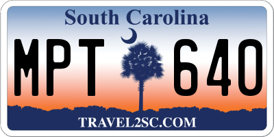 SC license plate MPT640
