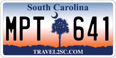 SC license plate MPT641