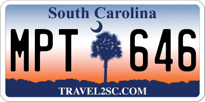 SC license plate MPT646