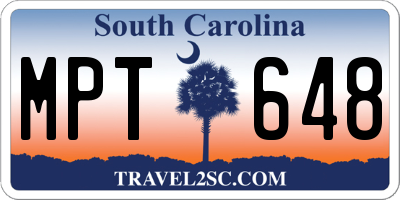 SC license plate MPT648
