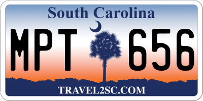 SC license plate MPT656