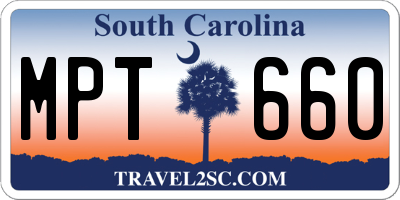 SC license plate MPT660