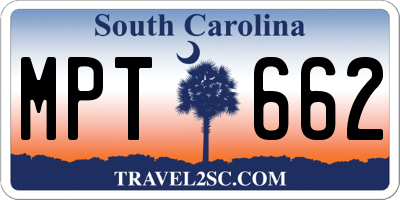 SC license plate MPT662