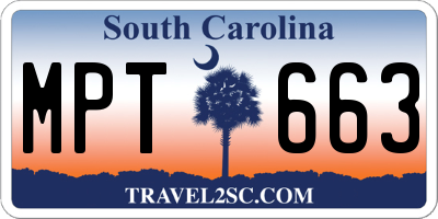 SC license plate MPT663