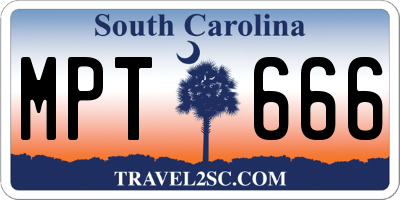 SC license plate MPT666