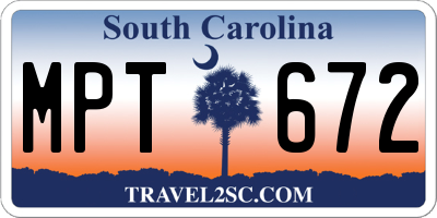 SC license plate MPT672