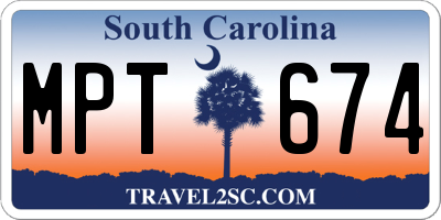 SC license plate MPT674