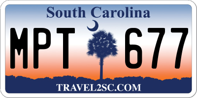 SC license plate MPT677