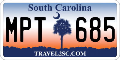 SC license plate MPT685