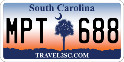 SC license plate MPT688
