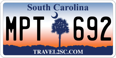 SC license plate MPT692