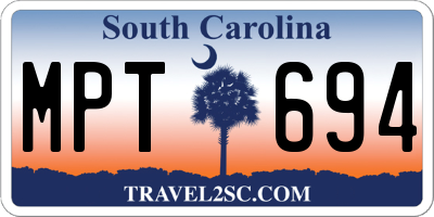 SC license plate MPT694